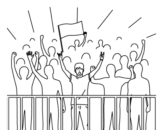 サッカー応援のイラスト