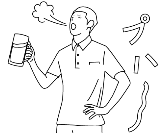 ビールを飲む男性のイラスト